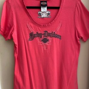 Harley-Davidson Women’s Embroidered and Studded Short Sleeve Top